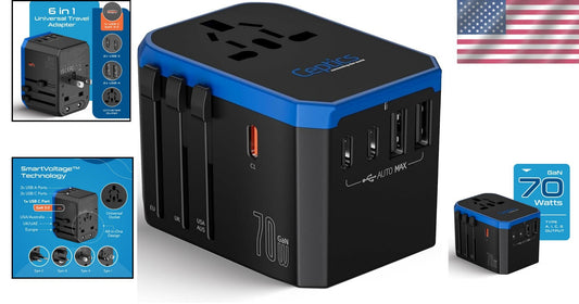 All-in-One 70W GaN Charger for International Devices + Child Safety Features