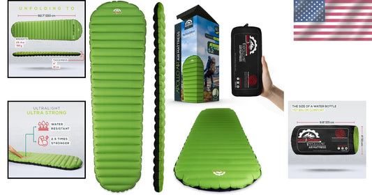 Portable and Foldable Sleeping Pad for Camping - Includes Pump Sack & Repair Kit