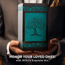 Load image into Gallery viewer, Elegant Mango Wood Cremation Urn: Handcrafted, TSA Approved, 115 lbs Capacity