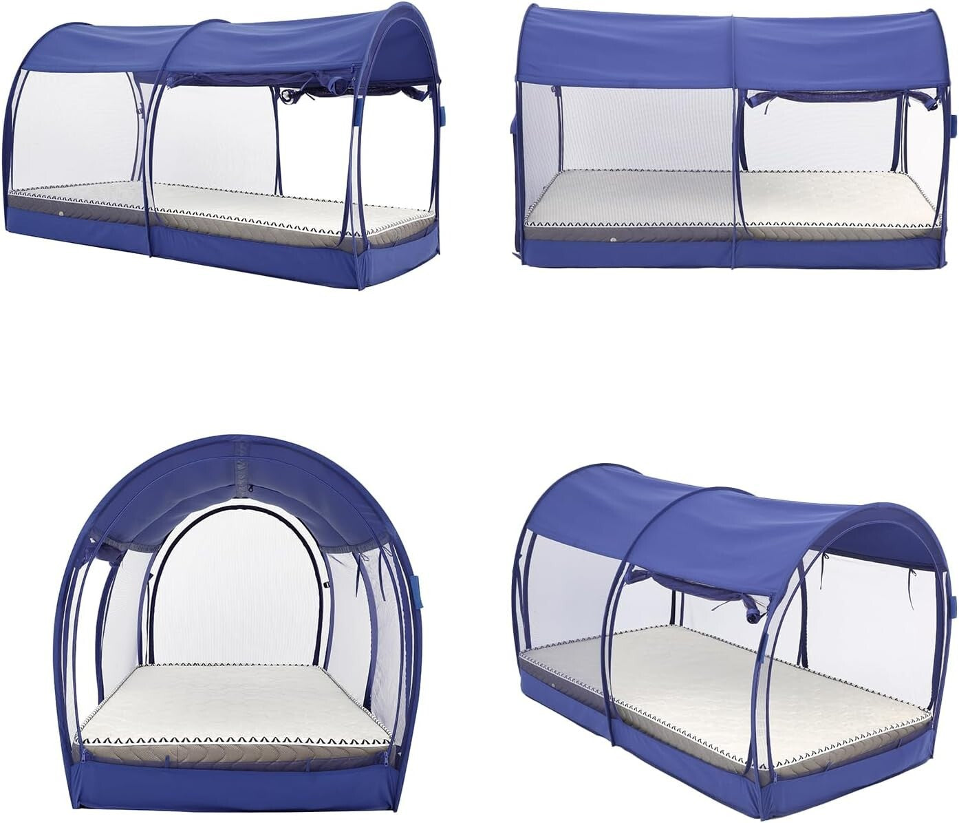 Breathable Mesh Indoor Bed Tent with 4 Doors for Ultimate Privacy - Full Size