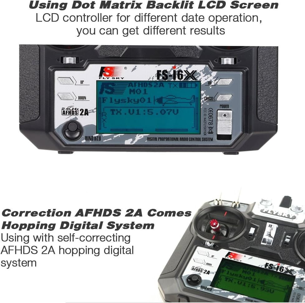Bidirectional 2.4GHz AFHDS RC System: 6-Channel Transmitter & Receiver Set