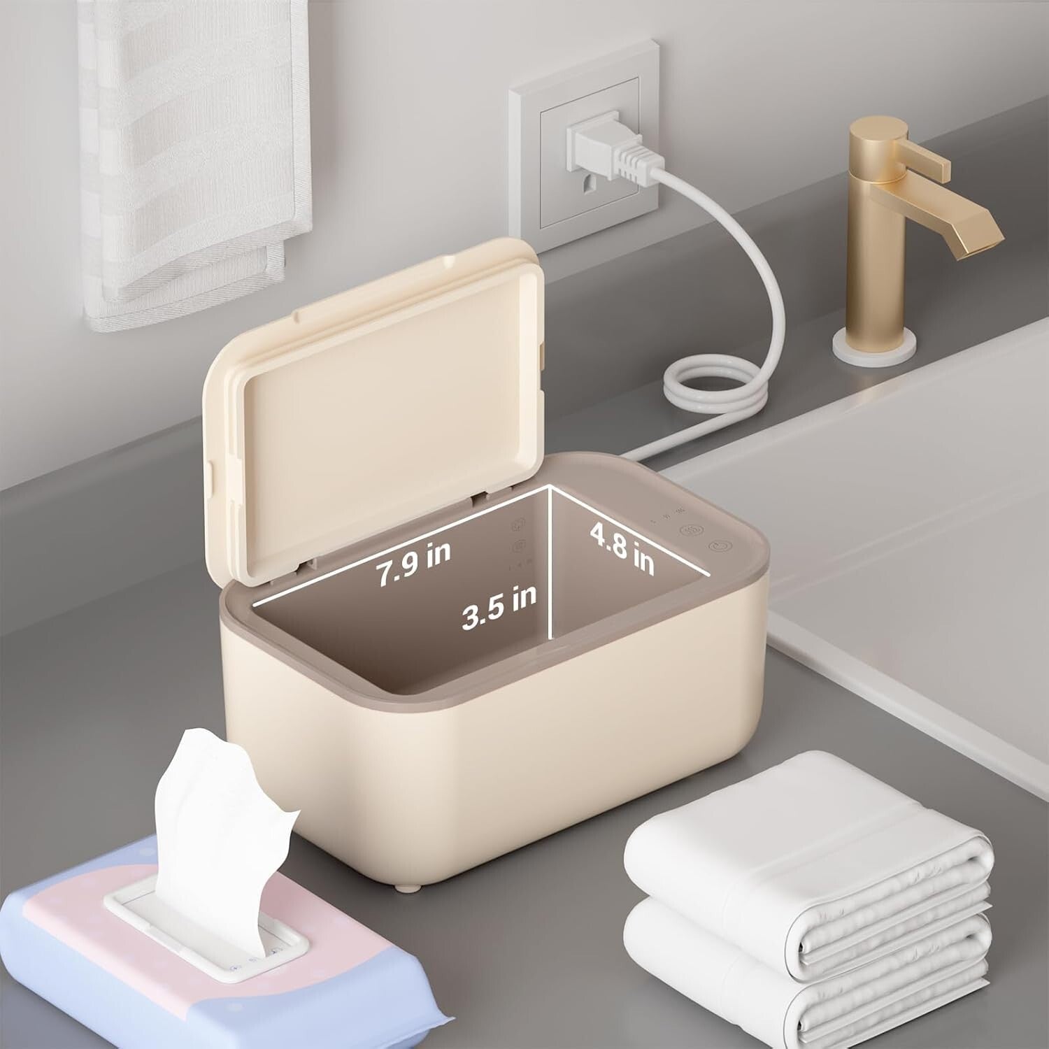 Even Heat Baby Wipe Warmer & Dispenser with 3 Temperature Settings (Yellow)