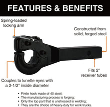 Load image into Gallery viewer, 10 TON Pintle Hitch Receiver Hook - Heavy-Duty Forged Steel Towing Solution