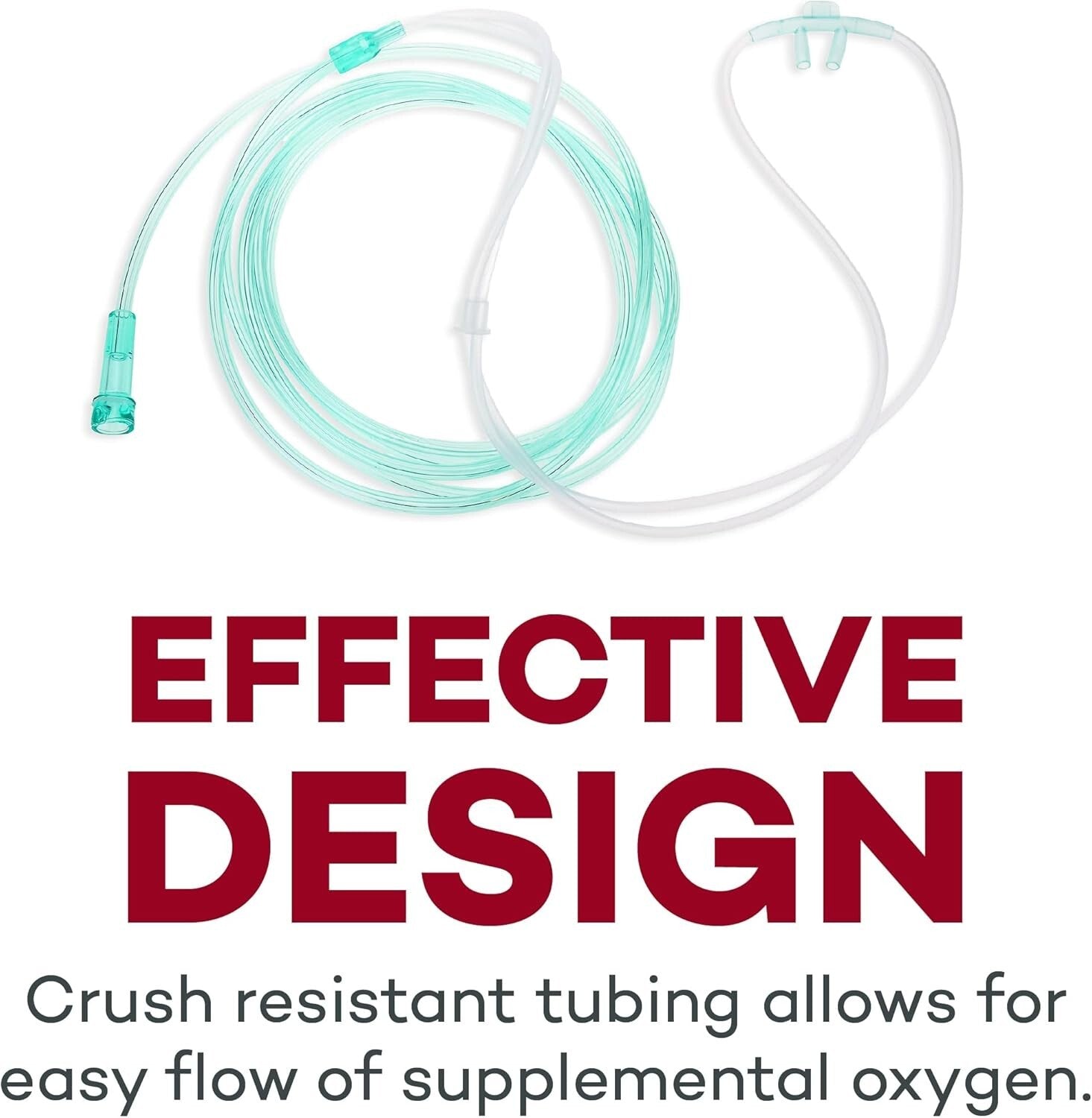 Adult Standard Nasal Cannula 50 Pack – Soft Green Lightweight Design for Oxygen