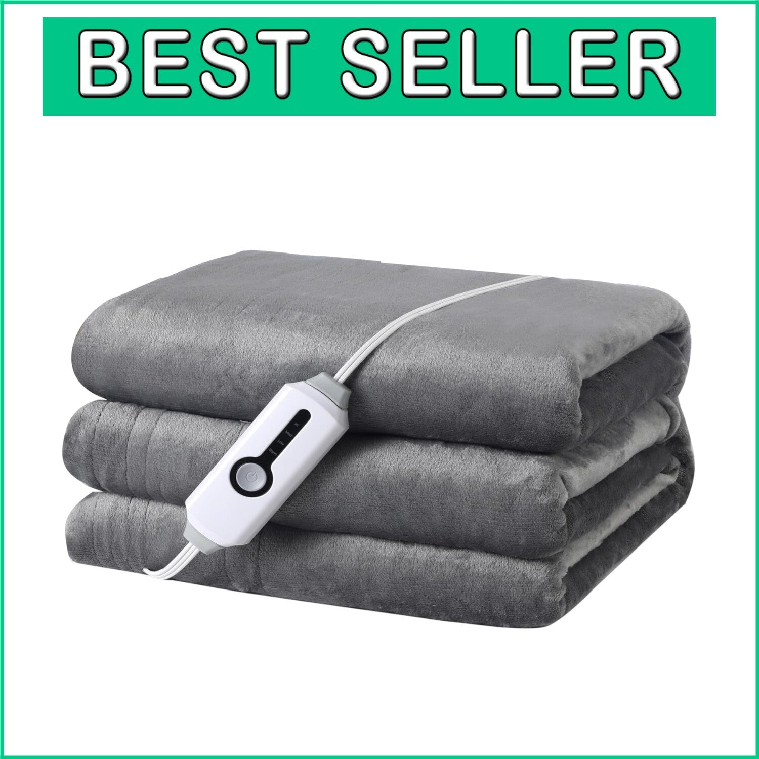 Elegant Full Size Electric Heated Blanket 72"x84" - Flannel with Safety Features