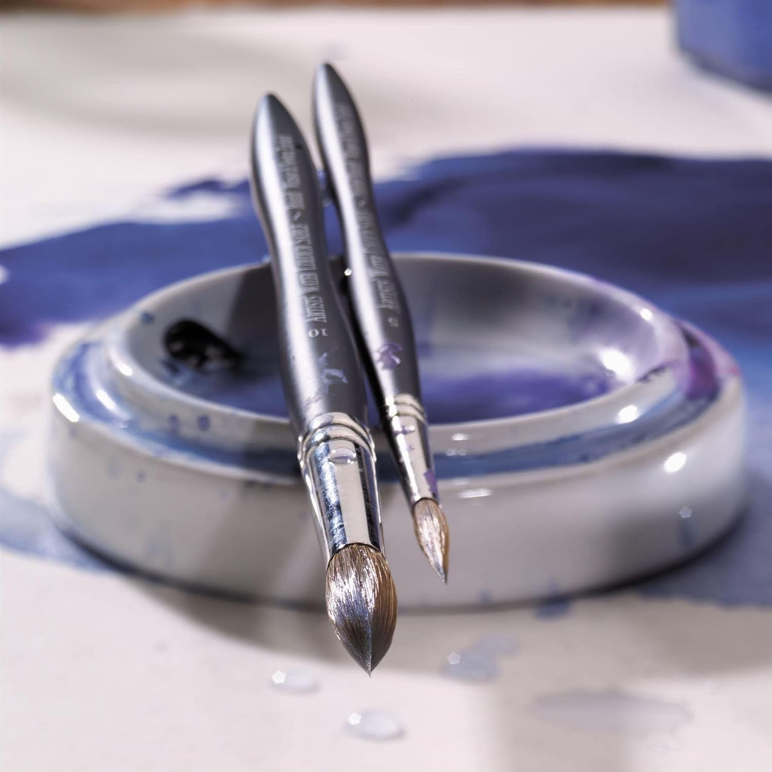 Deluxe Synthetic Sable Watercolor Brush - #8 Pointed Round for Fine Detailing