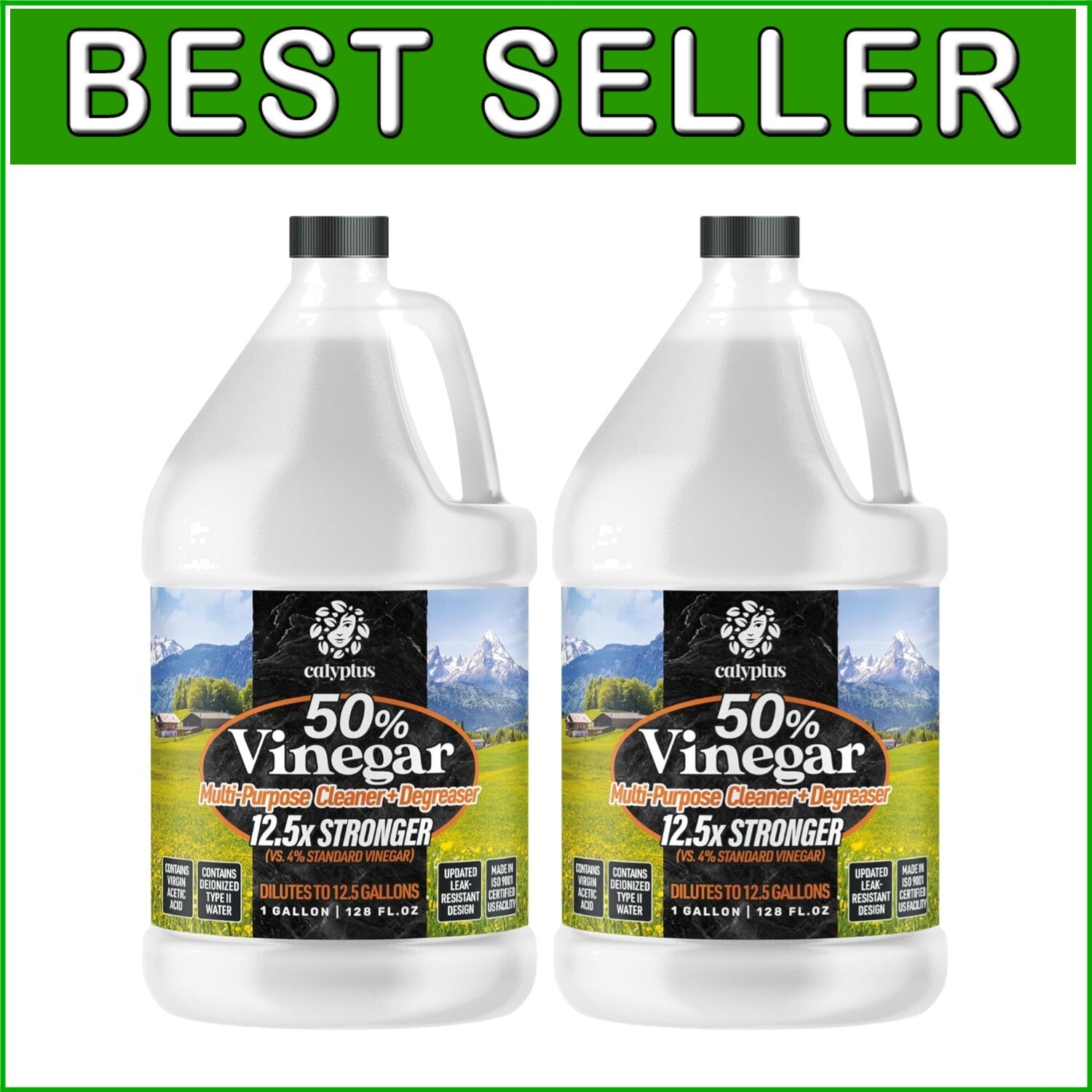 50% Pure Concentrated Vinegar - 12.5X Power Home & Outdoor Cleaning Solution