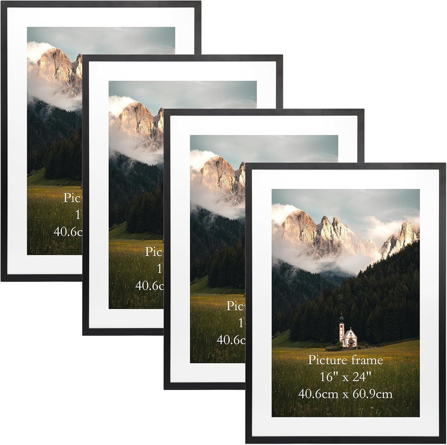 Transform Your Space - Set of 4 20x28 Picture Frames with Mats for Art Display