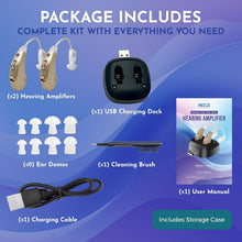 Load image into Gallery viewer, Lightweight BTE Personal Sound Amplifier Set - USB Rechargeable, All-Day Comfort