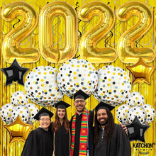 Load image into Gallery viewer, Reusable 2022 Gold Graduation Balloons &amp; Confetti Set - Picture-Perfect Decor