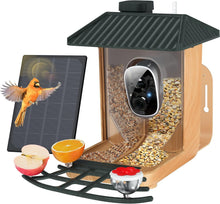 Load image into Gallery viewer, Dual-Bin Bird Feeder with Camera - Solar Powered, Weather Resistant, DIY Options