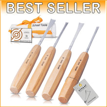 Load image into Gallery viewer, Set of 4 High-Quality Fishtail Chisels &amp; Gouges - Ideal for Woodworking Artistry
