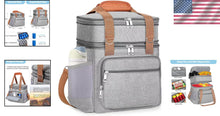 Load image into Gallery viewer, Versatile Grey Insulated Lunch Box with Leakproof Compartments for Active Adults