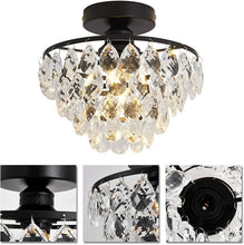 Load image into Gallery viewer, Small Modern Crystal Ceiling Light Chandelier for Hallway &amp; Bedroom Elegance