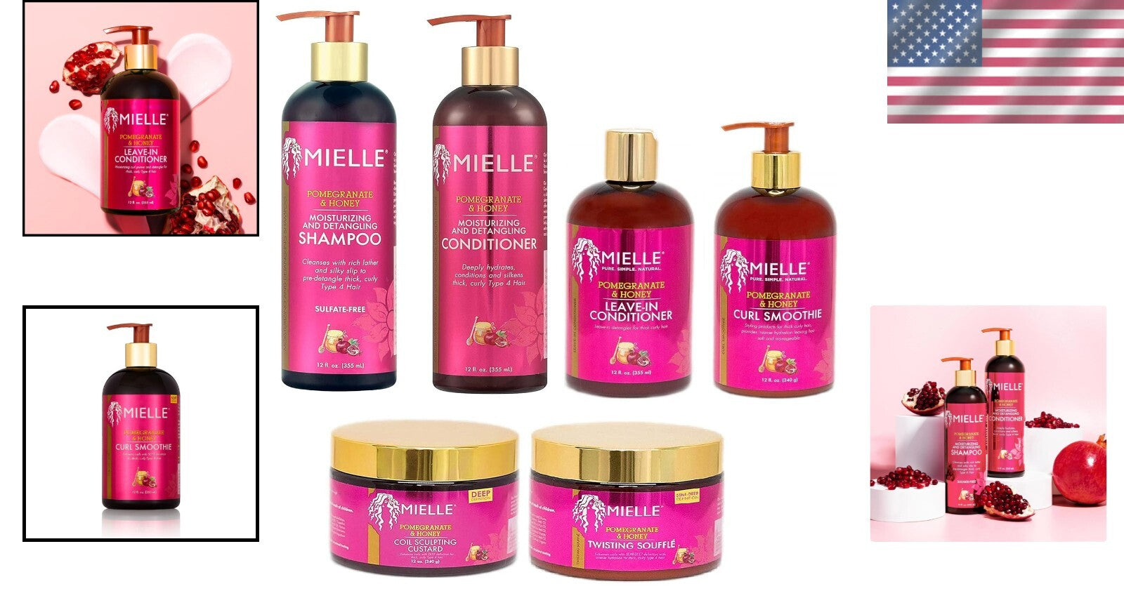 Curly Hair Nourishment Oil with Pomegranate & Honey - 12oz for Growth & Shine