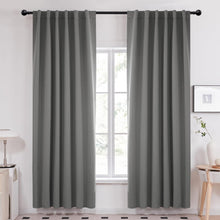 Load image into Gallery viewer, Versatile Blackout Drapes - Light Grey 52x95 Curtains with Dual Hanging Options