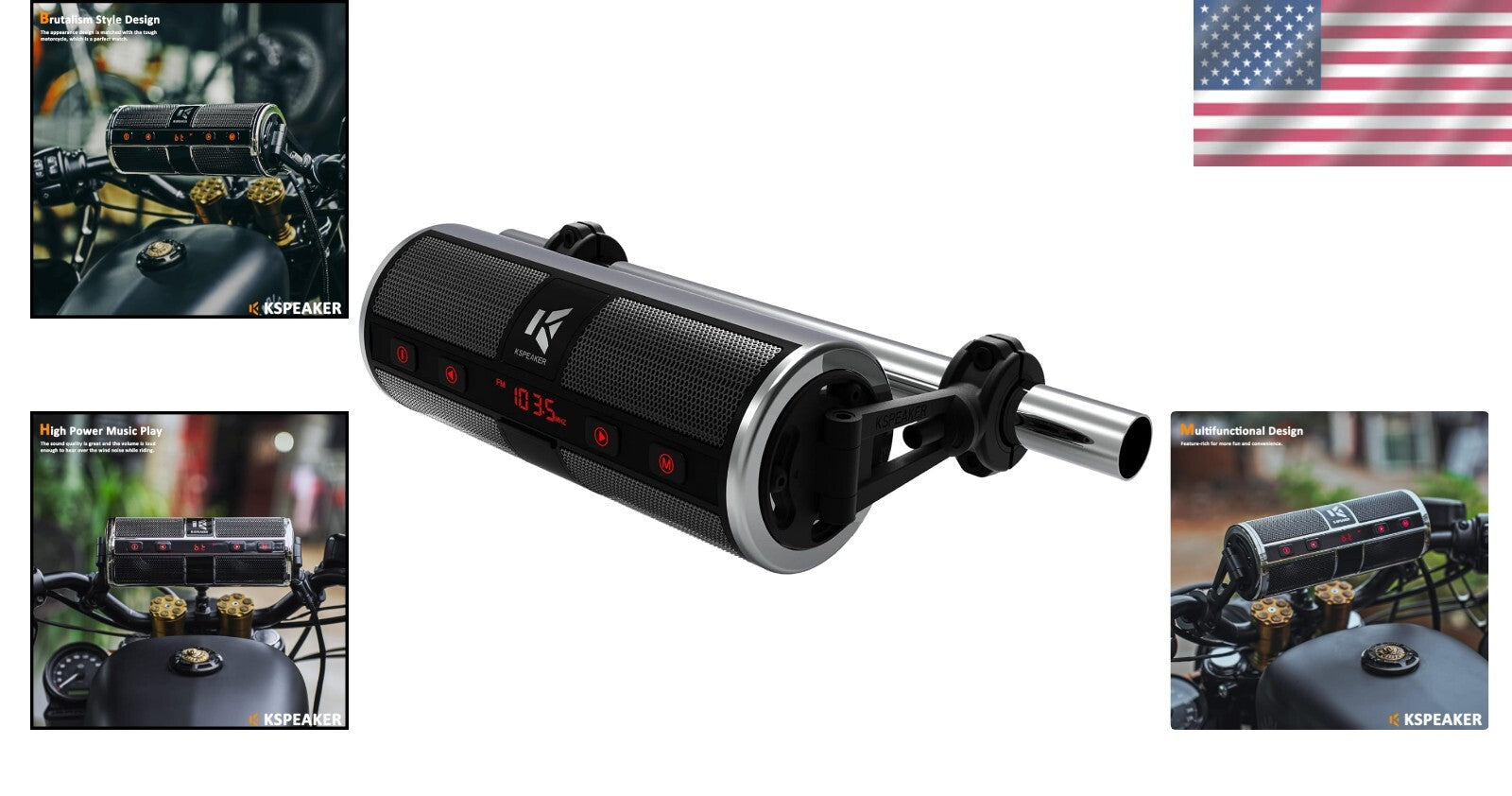 Premium Bluetooth Audio System with 3-Inch Speakers for Motorcycles & Scooters