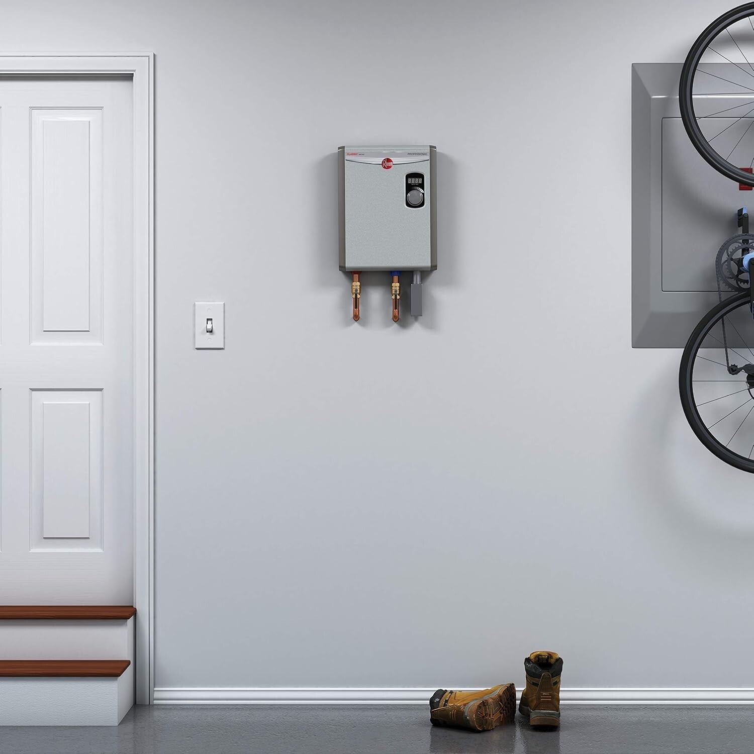 18kW Tankless Electric Water Heater - Endless Hot Water, Gray Stainless Steel