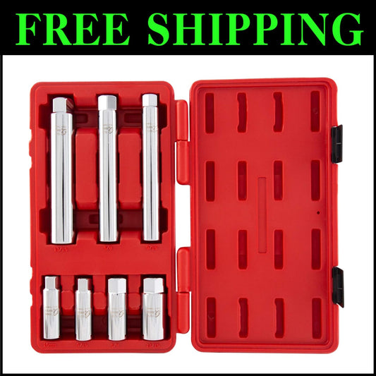 Professional Grade 3/8-Inch Drive Spark Plug Socket Set - 7 Pieces Included