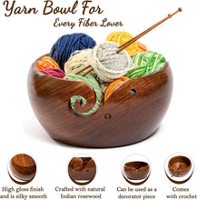 Load image into Gallery viewer, Deluxe 7x4 Rosewood Yarn Holder with Crochet Hooks &amp; Travel Bag - Perfect Gift