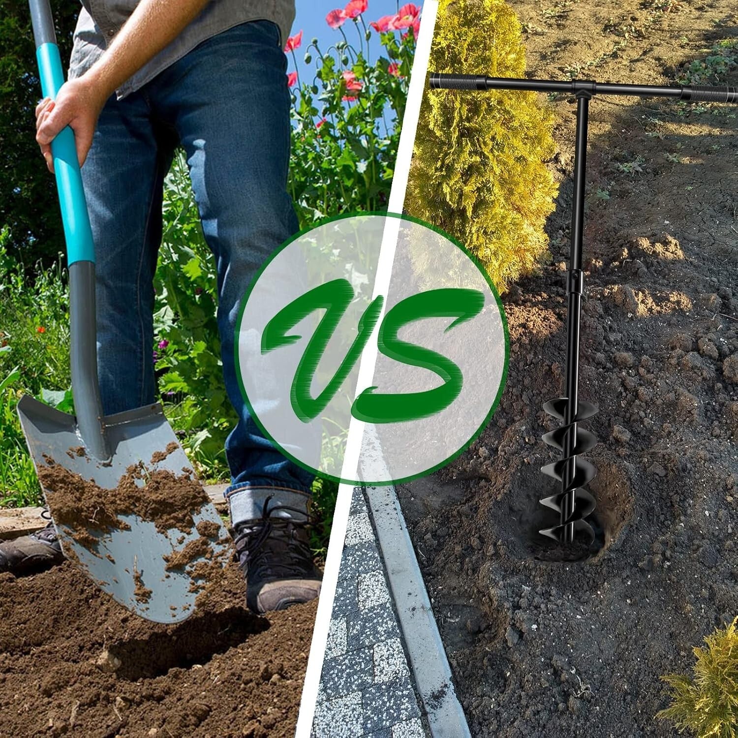 Eco-Friendly 6" x 38" Manual Garden Hole Digger - Alloy Steel Construction