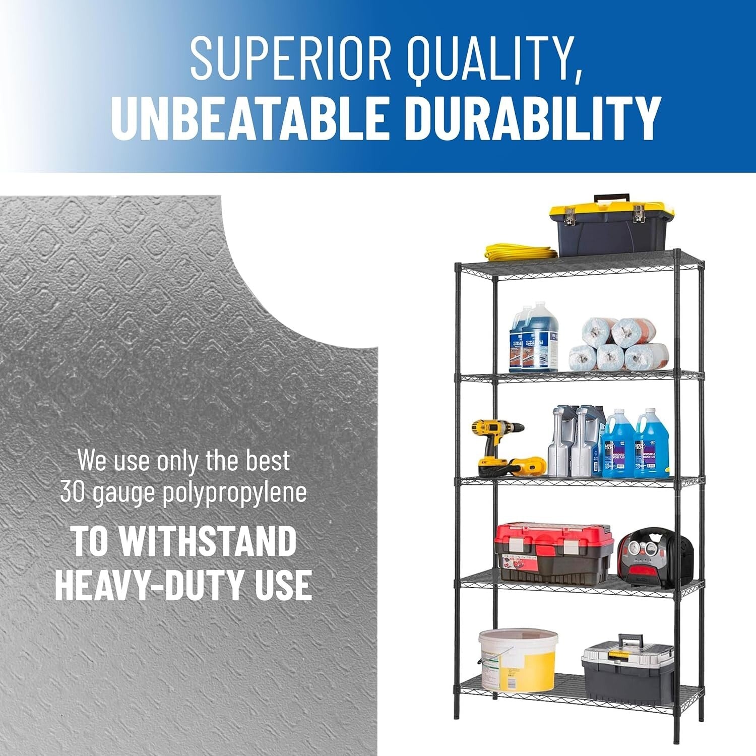 Durable Polypropylene Wire Shelf Liners – 18x48 Set of 4 for Organizing Spaces