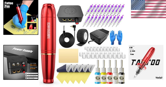 Beginner-Friendly Tattoo Gun Kit - Compact Rotary Pen with Complete Supplies