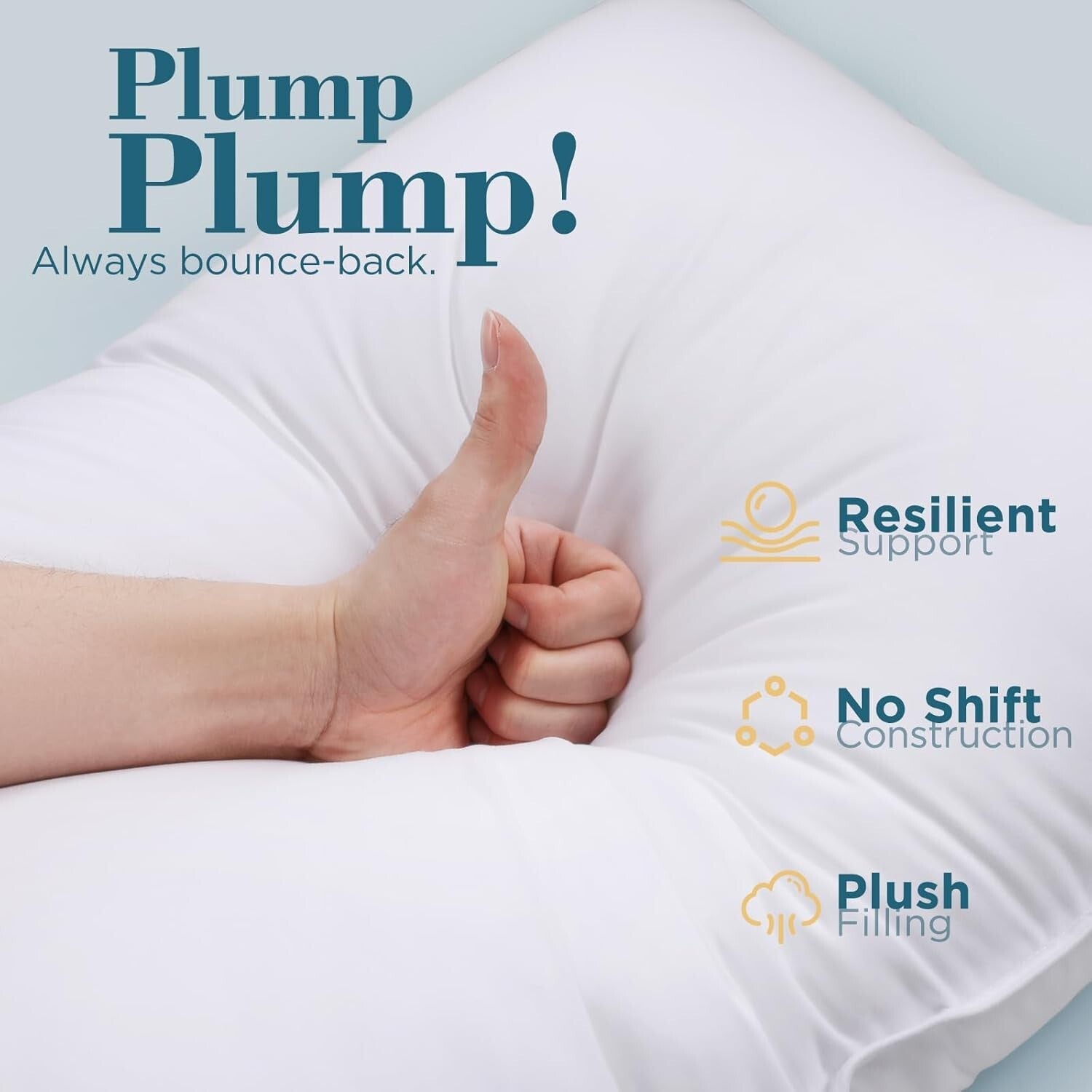 Cloud-Like Down Alternative Pillows Set of 2 - Plush Comfort for All Sleepers