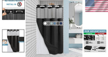Load image into Gallery viewer, Spa-Like Experience Black Shower Curtain with Adjustable Snap Liner, 60W x 74H