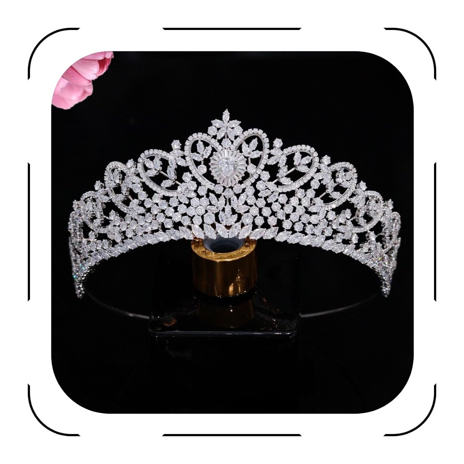 Lightweight Bridal Tiara with Secure Pin Loops - Perfect for Weddings & Events
