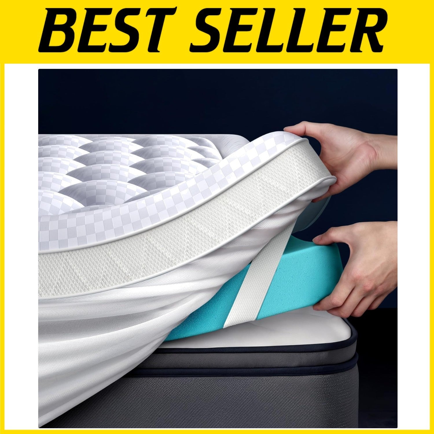 5" Mega Support Twin Mattress Topper with Bamboo Cooling Layer for Comfort