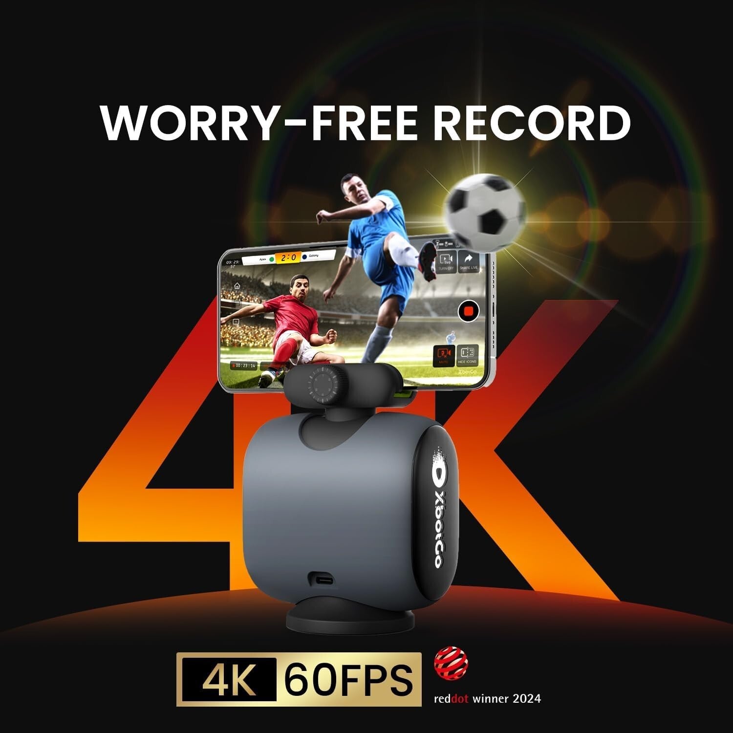 Chameleon Sports Tracking Camera - 360° Rotation & 120° FOV for Athletes