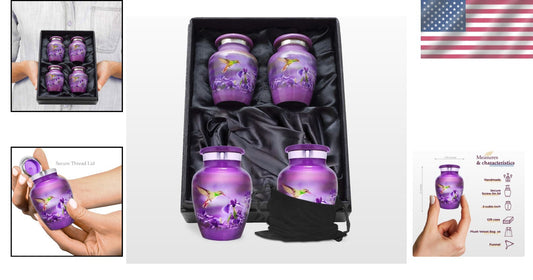 Compact Decorative Urns for Human Ashes – Hummingbird Design, 3 Cubic Inches