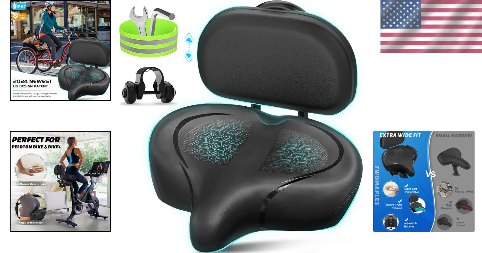 Ergonomic Oversized Bicycle Saddle with Memory Foam - Easy 2-Minute Installation