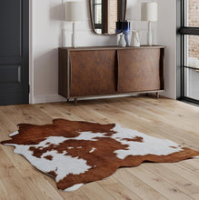 Load image into Gallery viewer, Brown and White Faux Cow Print Area Rug - 6.2ft x 8.2ft for Modern Homes