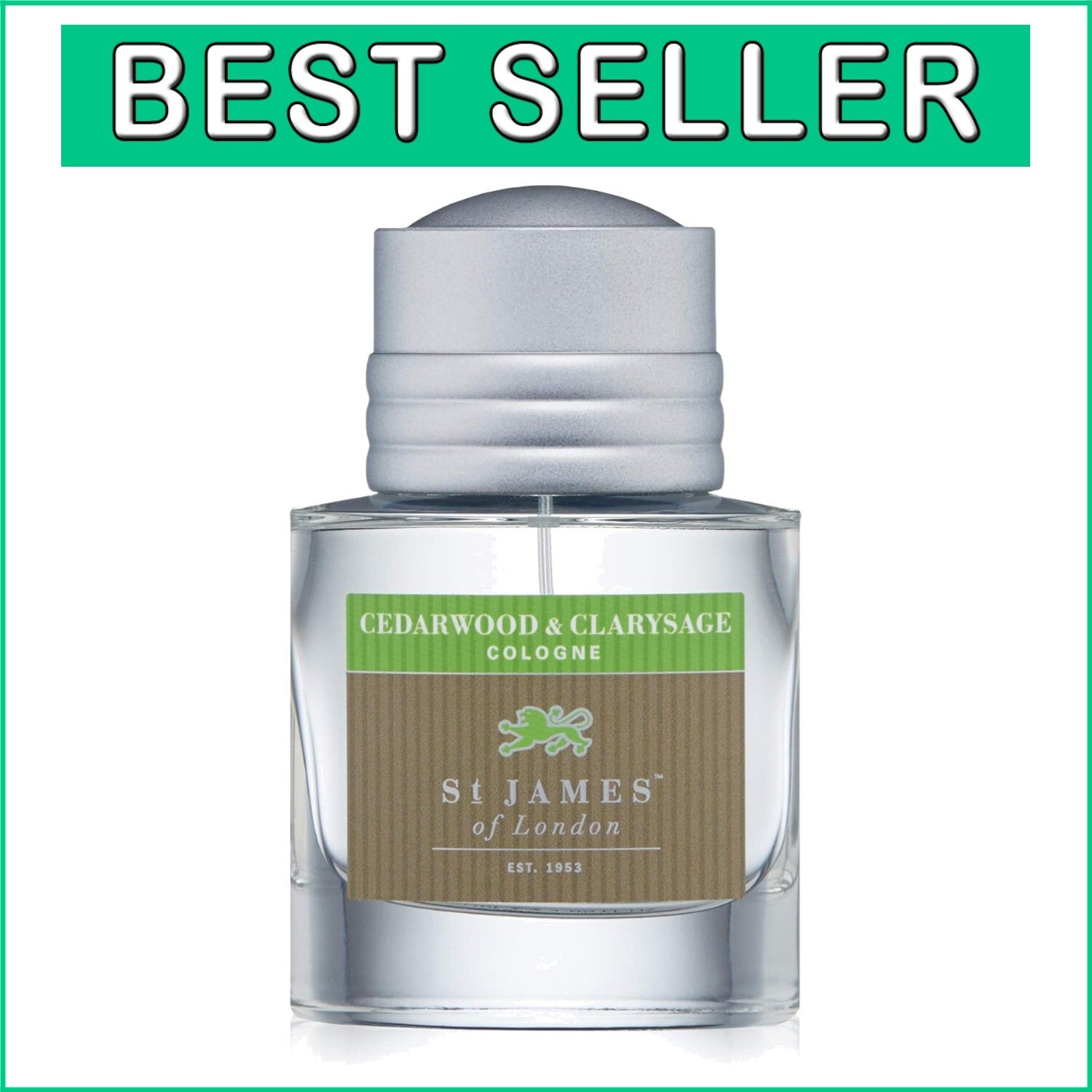 Cedarwood & Clarysage Cologne 1.69 Fl Oz - All-Natural, Alcohol-Free Elegance