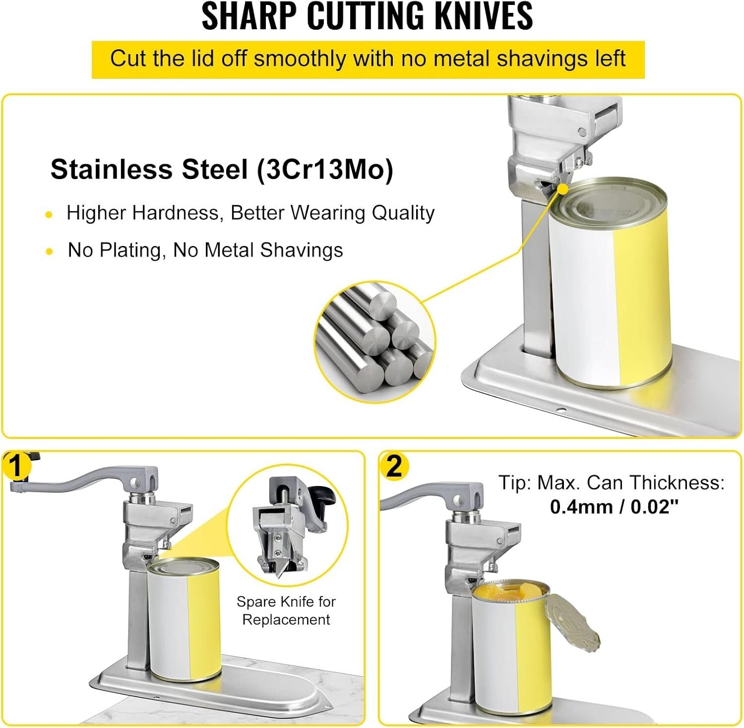 Durable Tabletop Can Opener - 18.9" Stainless Steel for Commercial Kitchens