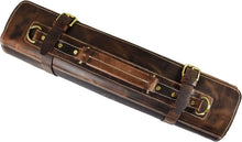 Load image into Gallery viewer, Artisan Crafted Leather Knife Roll with Adjustable Strap &amp; 10 Elastic Pockets