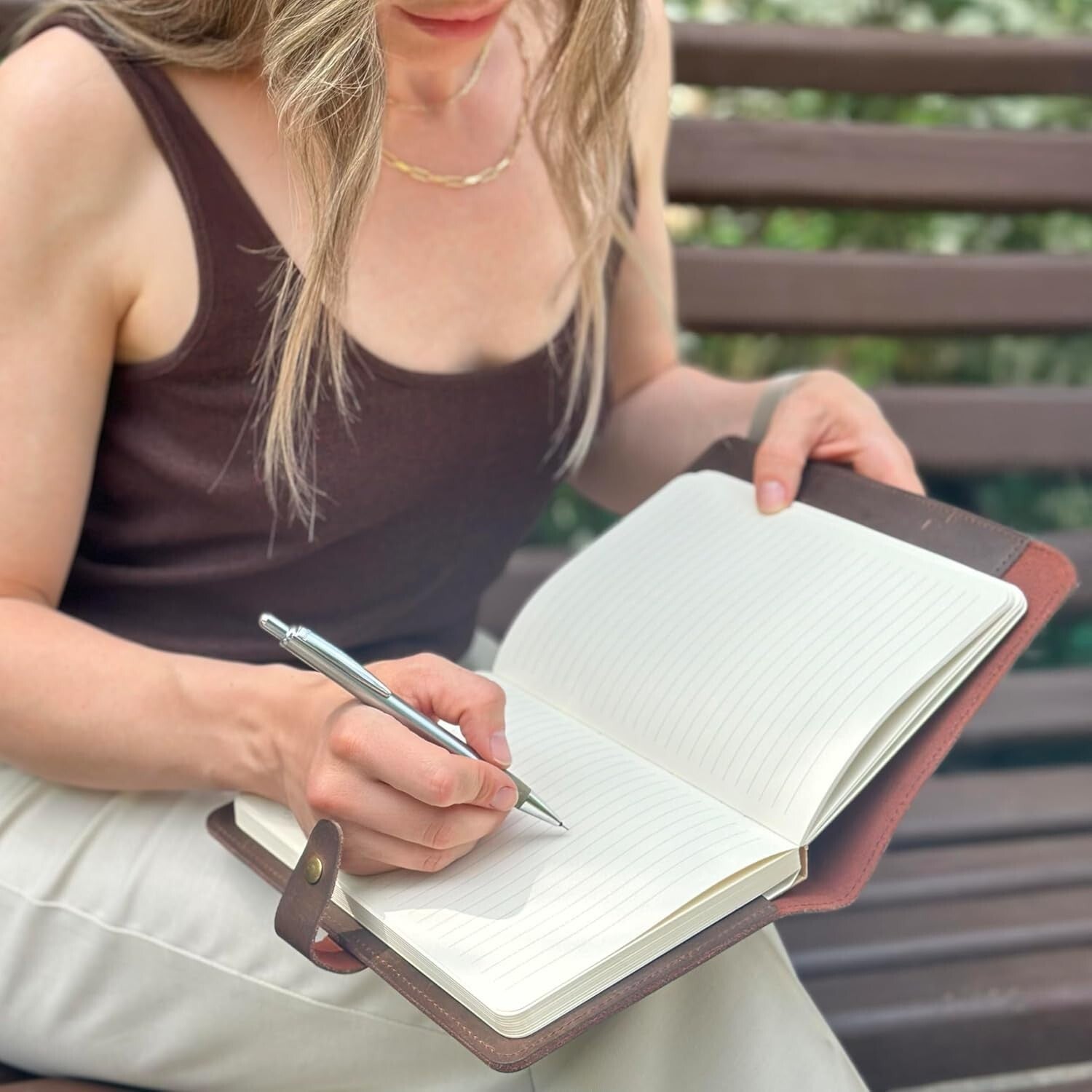 Crafted Leather Journal with 200 Pages: Elegant A5 Notebook for Daily Writing