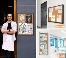Load image into Gallery viewer, 26x20 Inch Secure Acrylic Door Bulletin Board - Lockable Cork Display Board