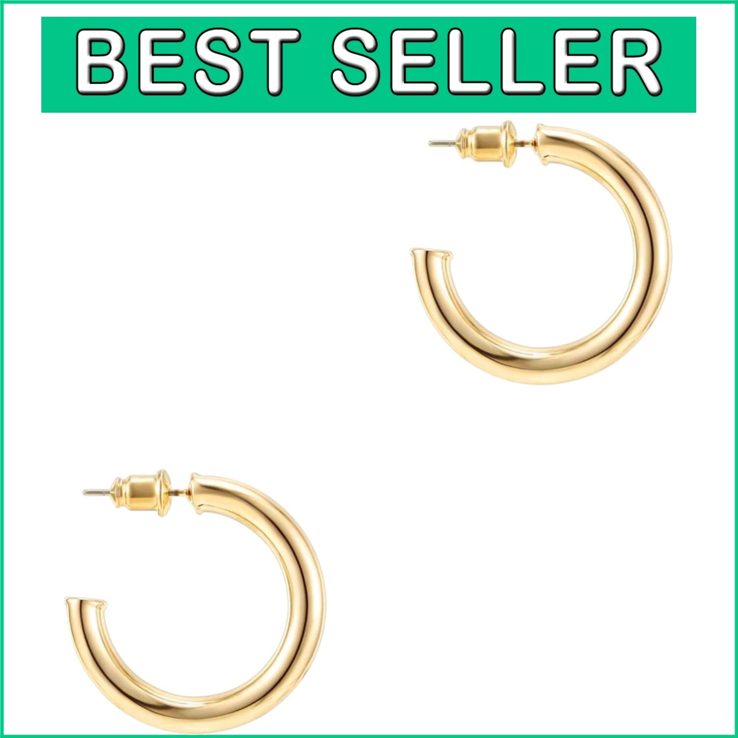 Hypoallergenic 14K Gold Plated Hoop Earrings for Women - Eco-Friendly Style