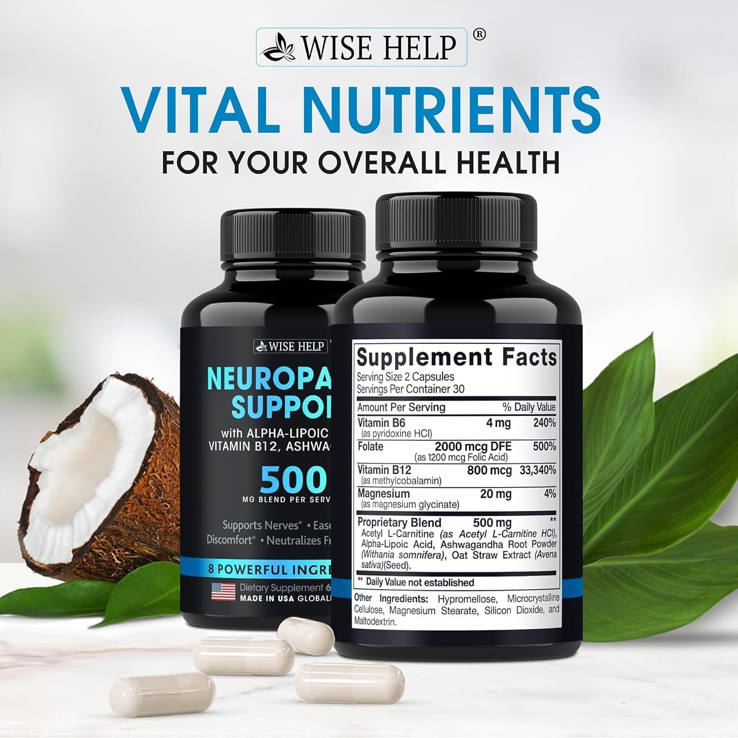 Powerful Nerve Health Formula - 60 Caps for Neuropathy and Trigeminal Neuralgia