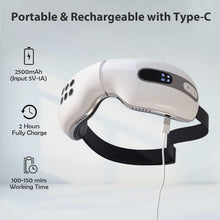 Load image into Gallery viewer, Rejuvenating Eye Massager with Heat &amp; Cooling, Bluetooth for Migraines Relief