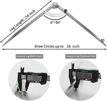 Load image into Gallery viewer, Alloy Steel 40-Inch Compass for Geometry &amp; Woodworking - Durable &amp; Portable