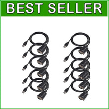 Load image into Gallery viewer, PL2303 USB to RS232 DB9 5 FT Cable Adapter for Printers and Cameras - Pk of 10