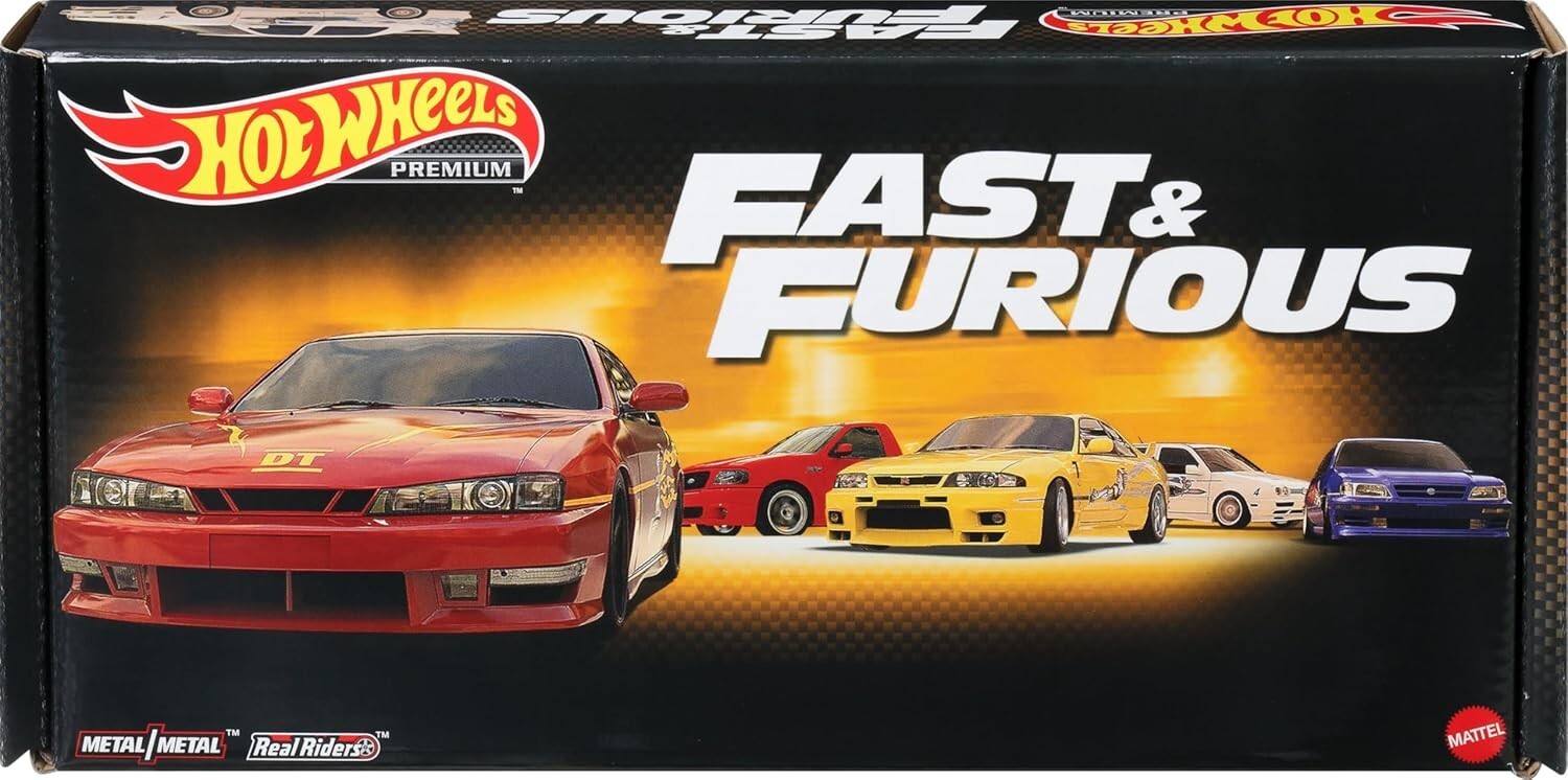 Fast & Furious Premium Bundle: 5 Die-Cast 1:64 Scale Toy Cars in Collectible Box
