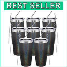 Load image into Gallery viewer, Insulated 20oz Travel Tumblers with Glitter Finish - 8 Pack for On-the-Go