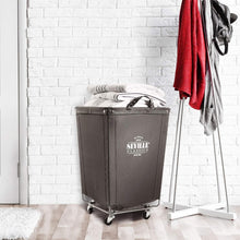 Load image into Gallery viewer, Heavy-Duty Rolling Canvas Laundry Basket - 100 lbs Capacity for Easy Transport