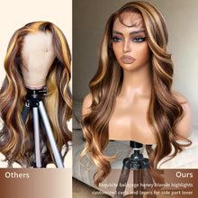 Load image into Gallery viewer, Luxury 24” Honey Blonde Lace Front Wig - Body Wave Synthetic Beauty with Volume