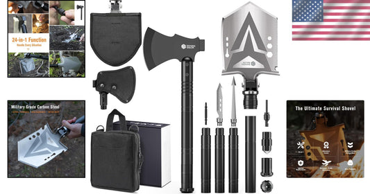 Compact High Carbon Steel Camping Axe with Extendable Handle - Versatile Gear